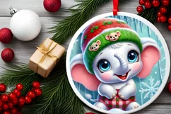Round Christmas Ornament Sublimation|Clipart Product Image 1