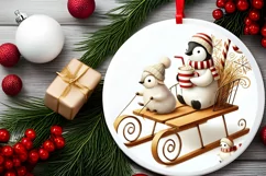 Round Christmas Ornament Sublimation|Clipart Product Image 1