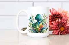 Vibrant Plant Leaves Abstract Frame, PNG Product Image 2