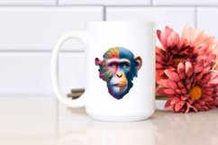 Vibrant Artistic Watercolor Monkey | Clipart Product Image 2