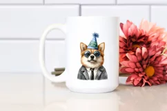 Watercolor Dog Party Hat Phishing Road | Sublimation | Product Image 2