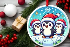 Round Christmas Ornament Sublimation|Clipart Product Image 1