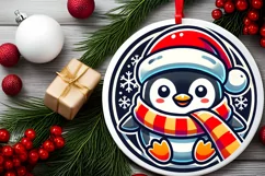 Round Christmas Ornament Sublimation|Clipart Product Image 1