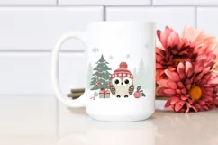 Cute Baby Owl Christmas Tree PNG Product Image 2