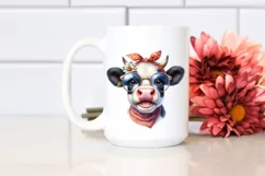 Cow Fancy Bow Cow Portrait | Clipart Product Image 2