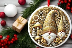 Round Christmas Ornament Sublimation|Clipart Product Image 1