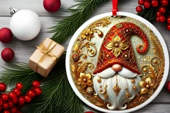 Round Christmas Ornament Sublimation|Clipart Product Image 1