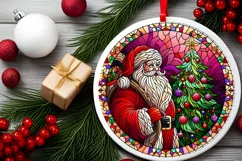 Round Christmas Ornament Sublimation|Clipart Product Image 1