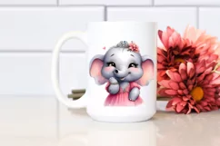 Funny Cute Elephant Portrait | Watercolor Clipart Product Image 2