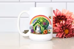 Colorful Watercolor Cat House Clipart\ Product Image 2
