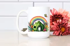 Colorful Watercolor Cat House Clipart Product Image 2