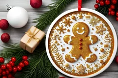 Round Christmas Ornament Sublimation|Clipart Product Image 1