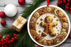 Round Christmas Ornament Sublimation|Clipart Product Image 1