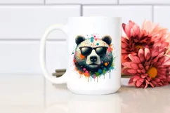 Quirky Colorful Watercolor Bear | Clipart Product Image 2