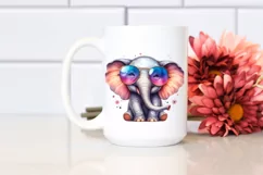 Funny Cute Elephant Portrait | Watercolor Clipart Product Image 2