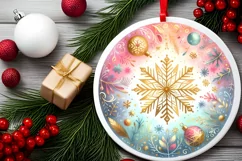 Round Christmas Ornament Sublimation|Clipart Product Image 2