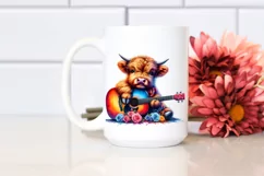 Colorful Baby Highland Cow with Guitar Product Image 2