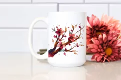 Stained Cherry Blossom Wooden | Sublimation | Clipart Product Image 2
