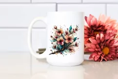 Stained Cherry Blossom Wooden | Sublimation | Clipart Product Image 2