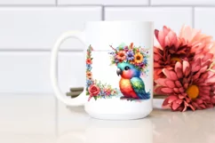 Vibrant Parrot Flower Crown Cartoon Clipart Product Image 2