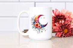 Vibrant Boho Moon with Flowers Stars Product Image 2