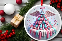Round Christmas Ornament Sublimation|Clipart Product Image 1