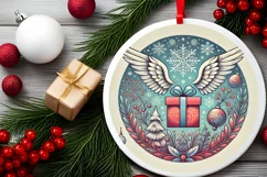 Round Christmas Ornament Sublimation|Clipart Product Image 1