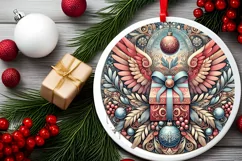 Round Christmas Ornament Sublimation|Clipart Product Image 1