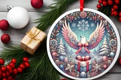 Round Christmas Ornament Sublimation|Clipart Product Image 1