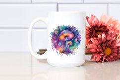 Colorful Watercolor Mushroom Splash | Sublimation Clipart Product Image 2