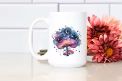 Colorful Flowers and Boho Moon Watercolor Clipart Product Image 2