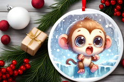 Round Christmass Ornament PNG Product Image 2