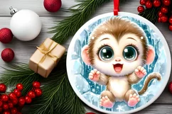 Round Christmas Ornament Sublimation|Clipart Product Image 2