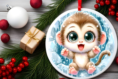 Round Christmass Ornament PNG Product Image 2