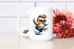 Jumping Chicken in Watercolor PNG Product Image 2