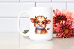 Cute Watercolor Smiling Big Eyes | Sublimation | Clipart Product Image 2