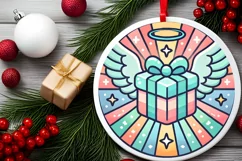 Round Christmas Ornament Sublimation|Clipart Product Image 1