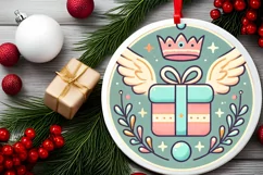 Round Christmas Ornament Sublimation|Clipart Product Image 1
