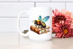 Vibrant Bee on Book | Watercolor Clipart Product Image 2