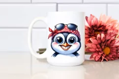 Confused Goofy Penguin with Big Eyes Clipart Product Image 2