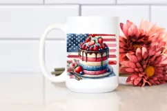 Vintage Cake with USA Flag | Sublimation Clipart Product Image 2