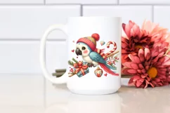 Cute Baby Macaw on Sleigh PNG Product Image 2