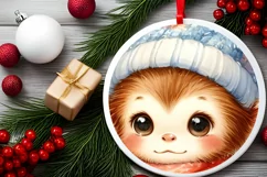 Cute Baby Monkey in Winter Clothes PNG Product Image 2