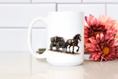 Vintage Dirty Horse Wagon | Sublimation Clipart Product Image 2