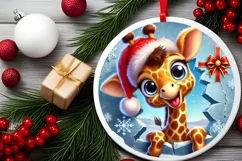 Round Christmas Ornament Sublimation|Clipart Product Image 1