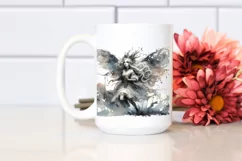 Washed Watercolor Gothic Fairy Running PNG Product Image 2