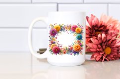Colorful Watercolor Frame with Chrysanthemum | Clipart Product Image 2