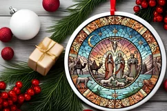 Round Christmas Ornament Sublimation|Clipart Product Image 1