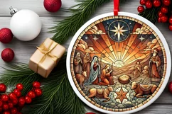 Round Christmas Ornament Sublimation|Clipart Product Image 1