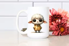 Watercolor Baby Lamb | Sublimation Clipart Product Image 2